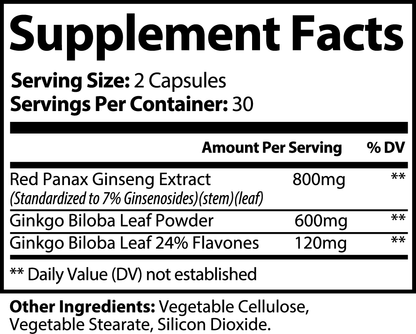 Ginkgo Biloba + Ginseng Capsules